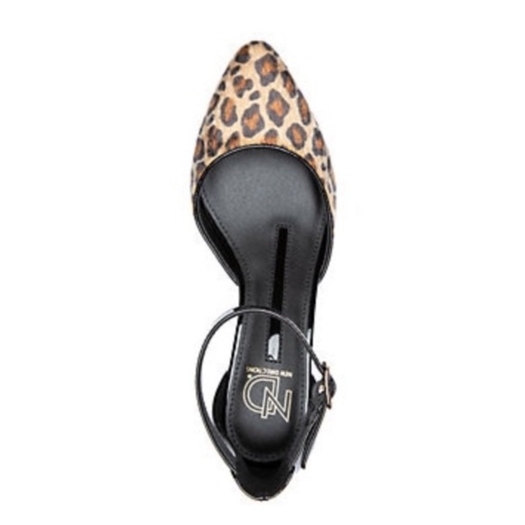 New Direction Leopard print calf hair pointed toe kitten heel pumps Sz 8 - Picture 6 of 7